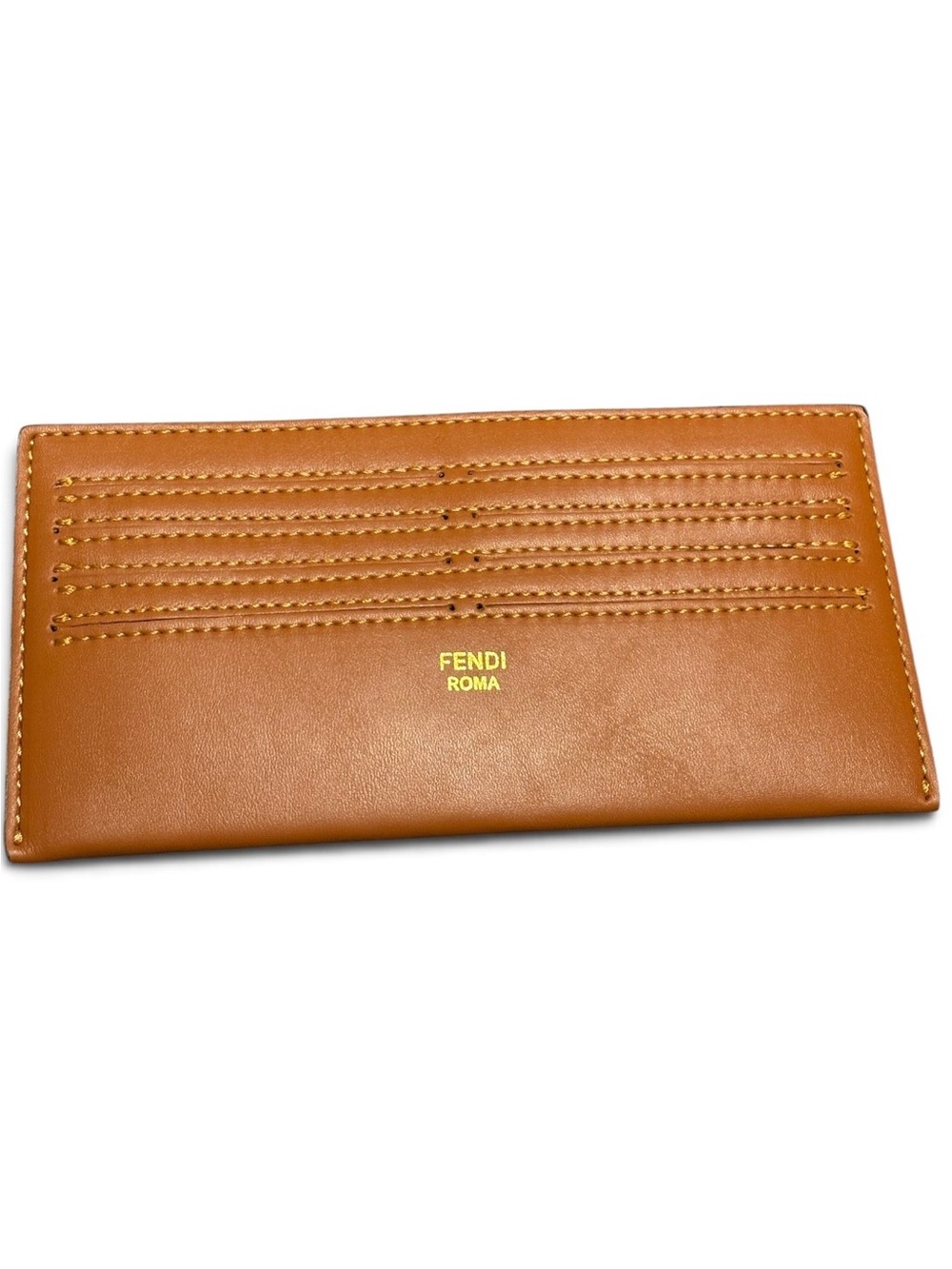 Fendi Roma Continental Wallet Insert (8-slot card holder in Cognac leather)